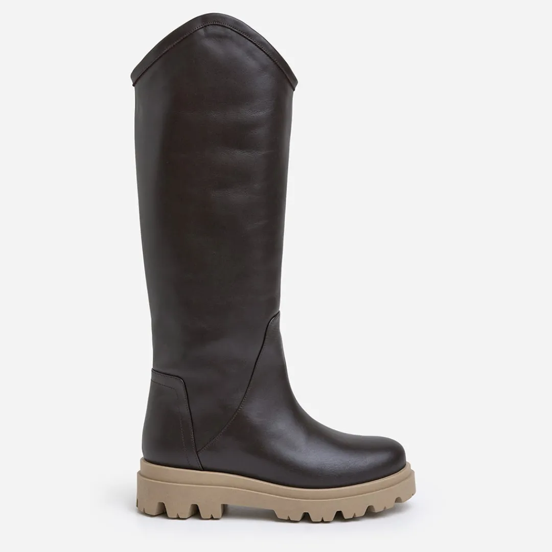 leonore_leather_dark_brow_0.webp Leonore Leather Brown^Flattered Best Sale